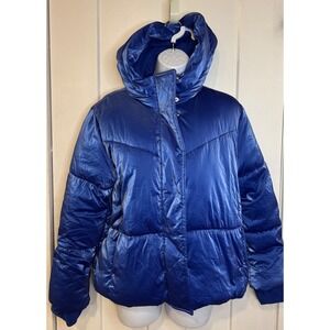 GAP Kids Puffer Jacket Bright Blue Hooded Winter Snow Ski Coat Size XL 12 13